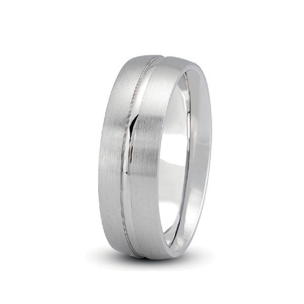 Low Dome With Recessed Groove (6Mm)Wedding Band Platinum (Setting Price)