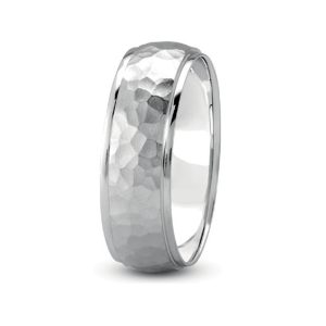 Dome Hammer High Polished (4Mm)Wedding Band Platinum (Setting Price)