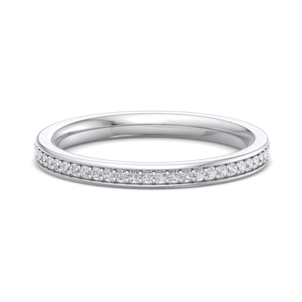 Kensley Pav? Wedding Band Platinum (Setting Price)