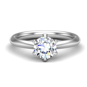Olivia Knife Edge 6 Prong  Solitaire Engagement Ring - Platinum (Setting Price)