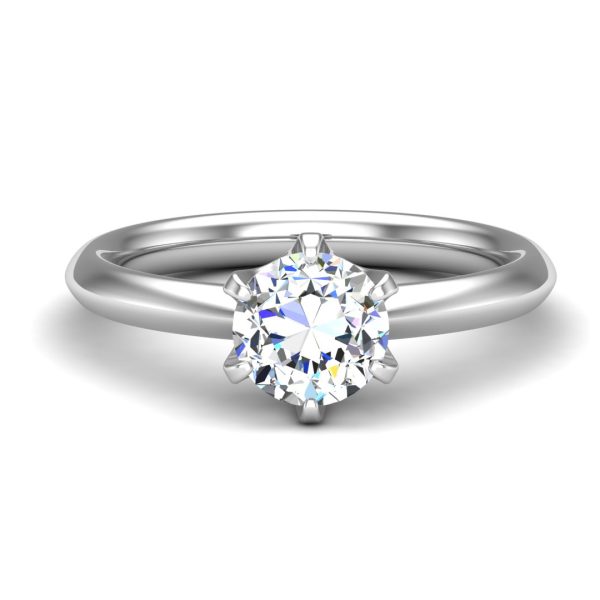 Olivia Knife Edge 6 Prong  Solitaire Engagement Ring - Platinum (Setting Price)