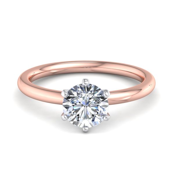 Ilana 6 Prong Solitaire Engagement Ring - 14K Rose Gold (Setting Price)