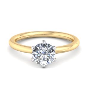 Ilana 6 Prong Solitaire Engagement Ring - 14K Yellow Gold (Setting Price)