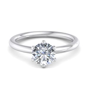 Ilana 6 Prong Solitaire Engagement Ring - Platinum (Setting Price)