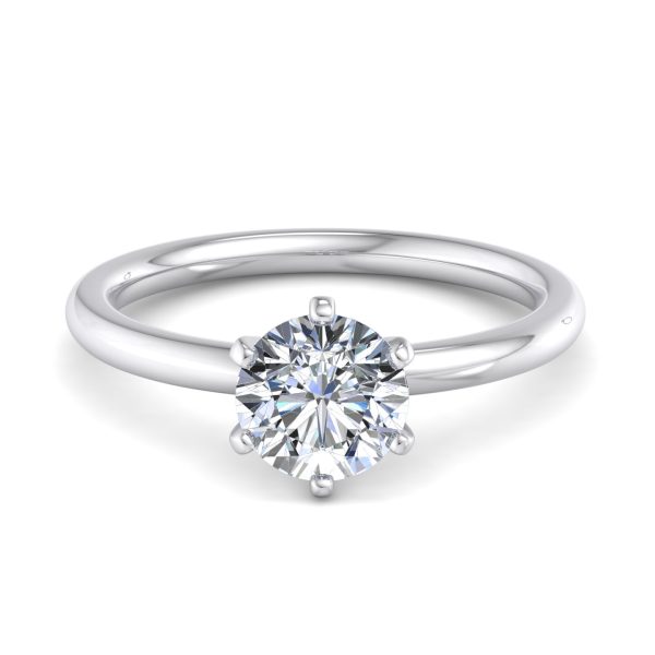 Ilana 6 Prong Solitaire Engagement Ring - Platinum (Setting Price)
