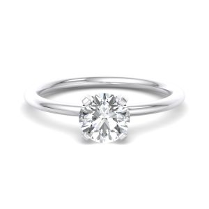 Kinley 4 Prong Solitaire Engagement Ring - 18K White Gold (Setting Price)