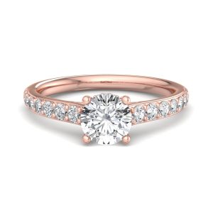 Abigail Pave Engagement Ring With Hidden Halo - 14K Rose Gold (Setting Price)