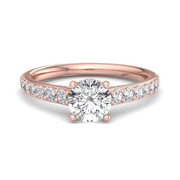 Abigail Pave Engagement Ring With Hidden Halo - 14K Rose Gold (Setting Price)