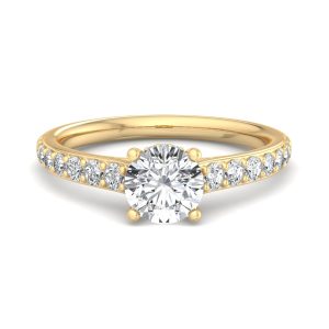 Abigail Pave Engagement Ring With Hidden Halo - 14K Yellow Gold (Setting Price)