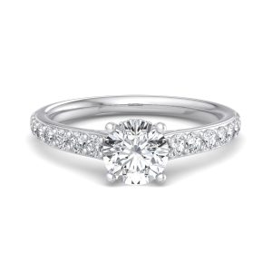 Abigail Pave Engagement Ring With Hidden Halo - Platinum (Setting Price)