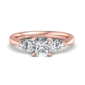Madison Three-Stone Pear Engagement Ring - 14K Rose Gold (Setting Price)