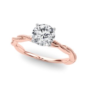 Leena Solitaire Engagement Ring - 14K Rose Gold (Setting Price)