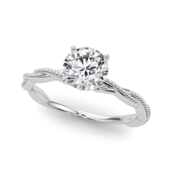 Leena Solitaire Engagement Ring - 14K White Gold (Setting Price)