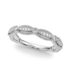 Topazia Vintage Inspired Wedding Wedding Band Platinum (Setting Price)