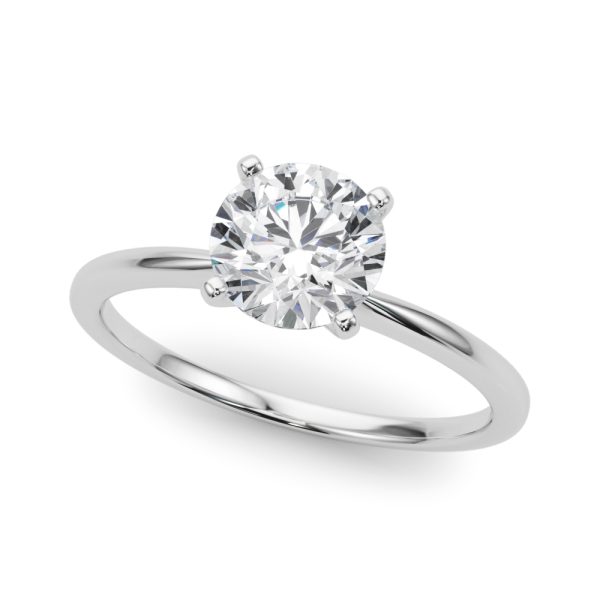 Aurora Classic 4 Prong Solitaire Engagement Ring - 14K White Gold (Setting Price)