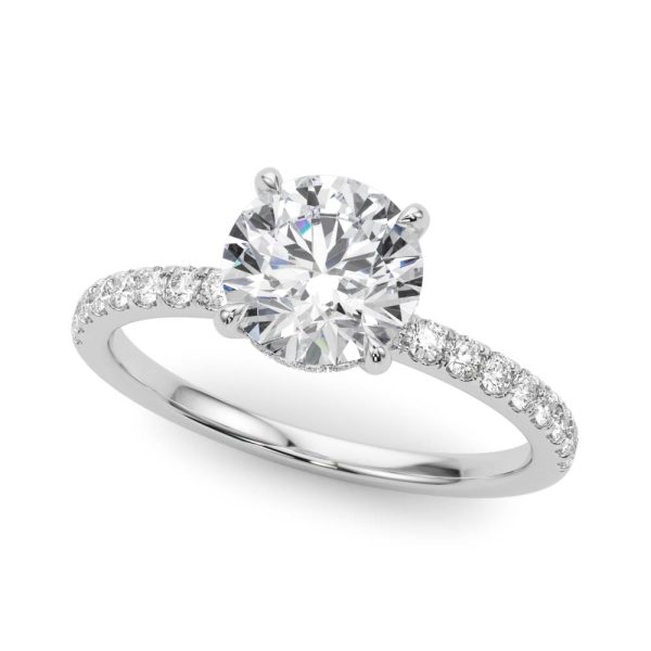 Genevieve Hidden Halo Diamond Engagement Ring - 18K White Gold (Setting Price)