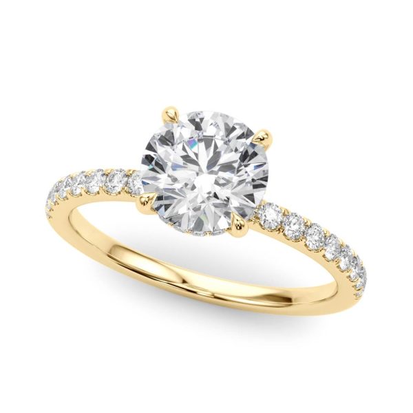 Genevieve Hidden Halo Diamond Engagement Ring - 18K Yellow Gold (Setting Price)
