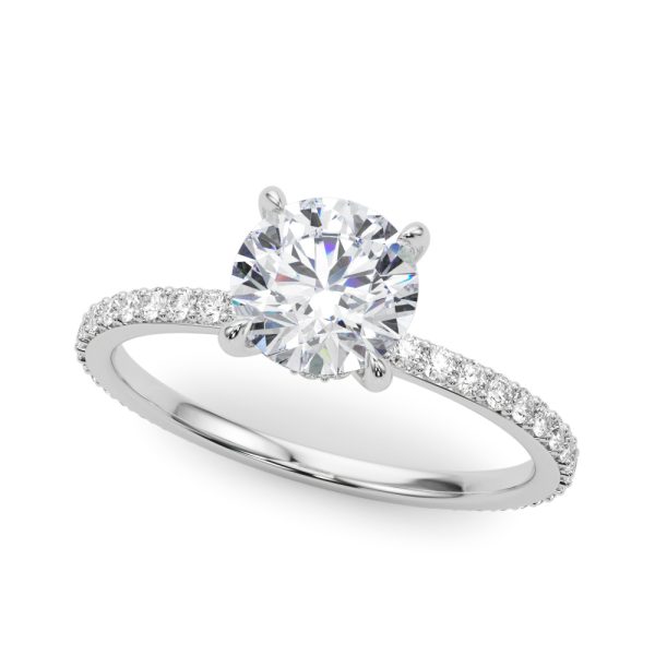 Sedona Hidden Halo Engagement Ring - 18K White Gold (Setting Price)