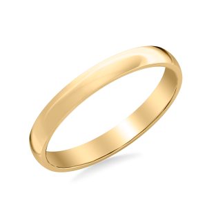 Low Dome Polished  (3mm)Wedding Band 14K Yellow Gold (Setting Price)