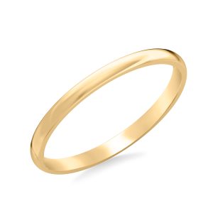 Low Dome Comfort Fit Polished  (2mm)Wedding Band 14K Yellow Gold (Setting Price)