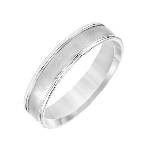 Low Dome Round Edge Carved  (5mm)Wedding Band Platinum (Setting Price)