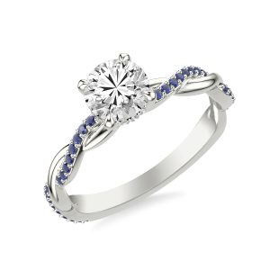 Whitely Sapphire and Diamond Twist Engagement Ring - Platinum (Setting Price)