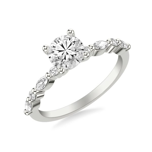 Fern Engagement Ring - 18K White Gold (Setting Price)