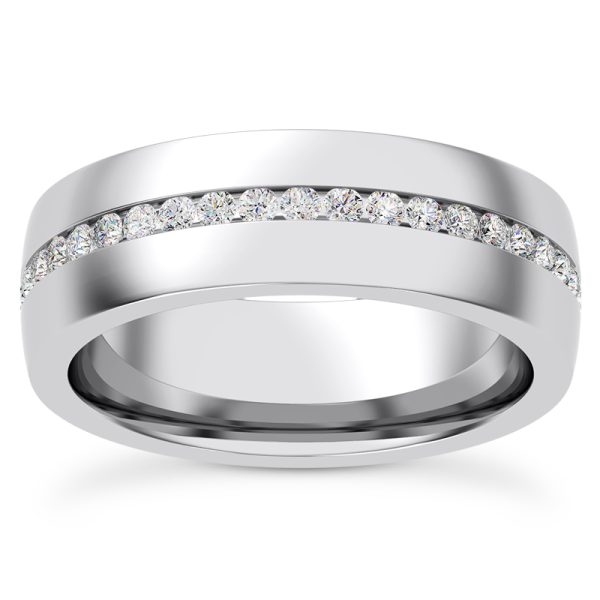 Ara Men's Lab Eternity Wedding Wedding Band Platinum (Setting Price)