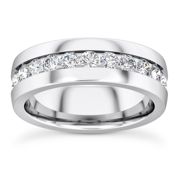 Ara Grande Men's Lab Eternity Wedding Wedding Band Platinum (Setting Price)
