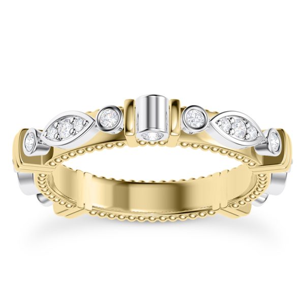 Crater Diamond Wedding Band 14K White Gold (Setting Price)
