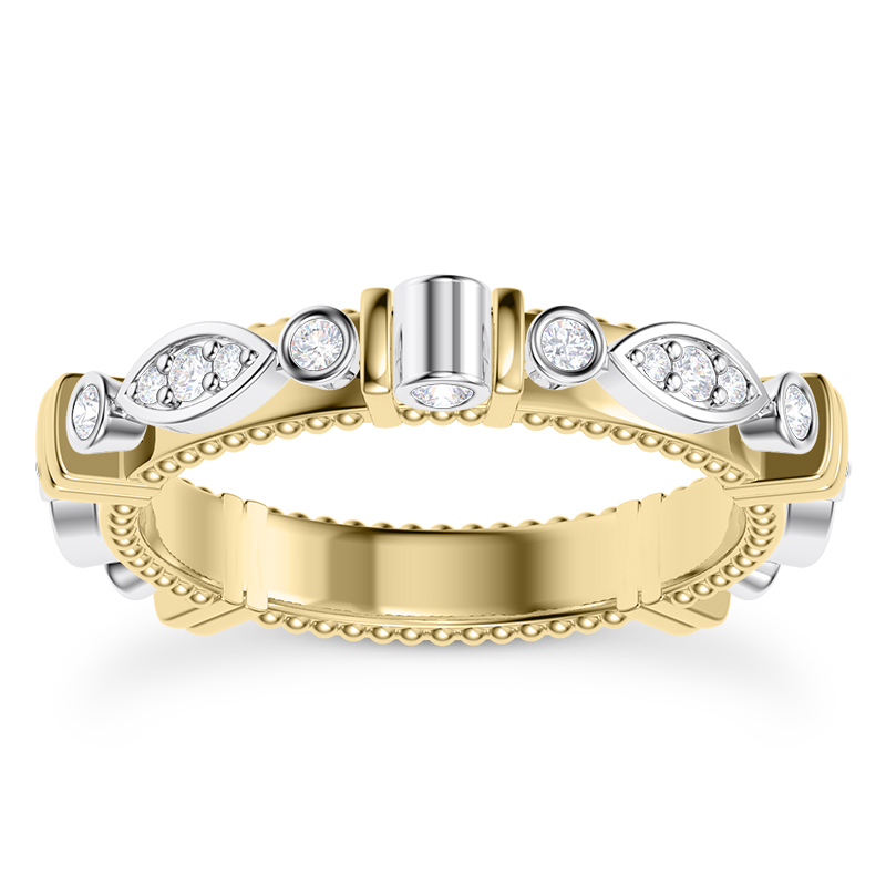 Crater Diamond Wedding Band 14K White Gold (Setting Price)