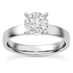 Linda 3mm Comfort Fit Engagement Ring - Platinum (Setting Price)