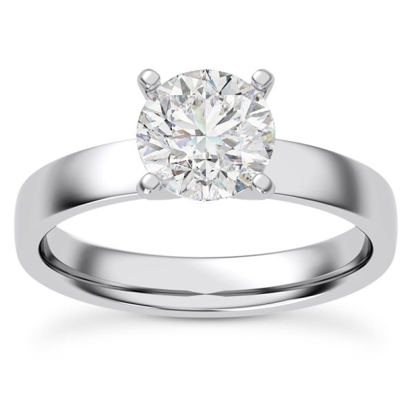 Linda 3mm Comfort Fit Engagement Ring - Platinum (Setting Price)