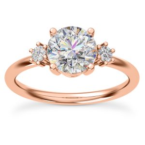 Marni Petite Three-Stone Engagement Ring - 14K Rose Gold (Setting Price)