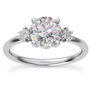 Marni Petite Three-Stone Engagement Ring - Platinum (Setting Price)