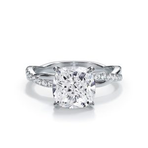 2.5 Ct. Cushion Lab Diamond Engagement Ring (Rare Carat Ideal - G Color - VS1 Clarity)  - 14K White Gold
