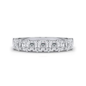 Asscher Cut Lab Diamond 7 Stone Ring (1.00 ct. tw.)Wedding Band Platinum (Setting Price)