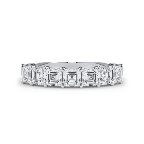 Asscher Cut Lab Diamond 7 Stone Ring (1.00 ct. tw.)Wedding Band Platinum (Setting Price)