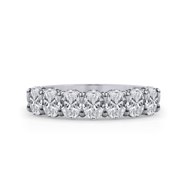 Oval Cut Lab Diamond 7 Stone Ring (1.00 ct. tw.)Wedding Band Platinum (Setting Price)