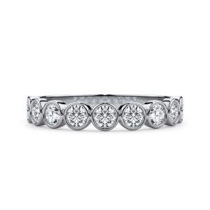 Round Bezel Lab Diamond  (.50ct. tw.)Wedding Band Platinum (Setting Price)