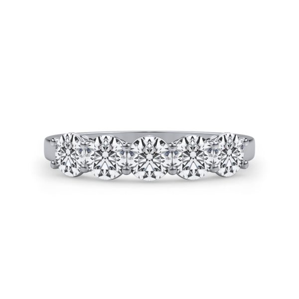 Classic Five-Stone Round Lab Diamond  (1.00ct. tw.)Wedding Band Platinum (Setting Price)