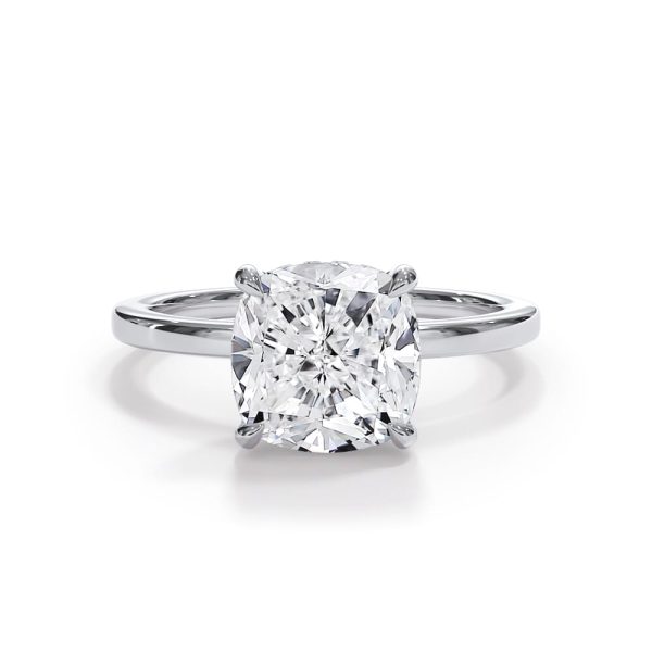 1.5 Ct. Cushion Lab Diamond Engagement Ring (Rare Carat Ideal - F Color - VVS2 Clarity)  - 14K White Gold