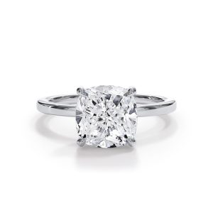 1.5 Ct. Cushion Lab Diamond Engagement Ring (Rare Carat Ideal - F Color - VS1 Clarity)  - 14K White Gold