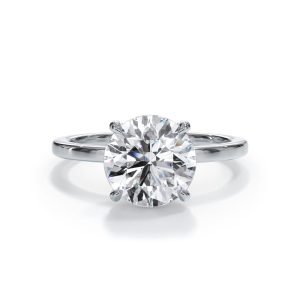 1.5 Ct. Round Lab Diamond Engagement Ring (Rare Carat Ideal - G Color - VS1 Clarity)  - 14K White Gold