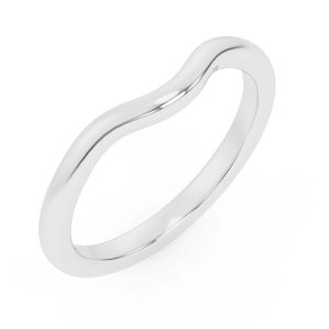 Belinda Curved Wedding Band Platinum (Setting Price)