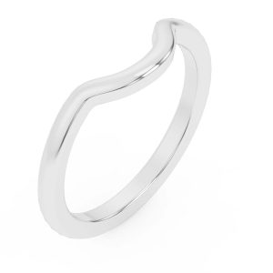 Kelsey Curved Wedding Band Platinum (Setting Price)