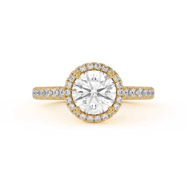 1.5 Ct. Round Lab Diamond Engagement Ring (Rare Carat Ideal - E Color - VVS2 Clarity)  - 14K Yellow Gold