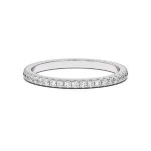 Marian Classic Pav? Wedding Band Platinum (Setting Price)