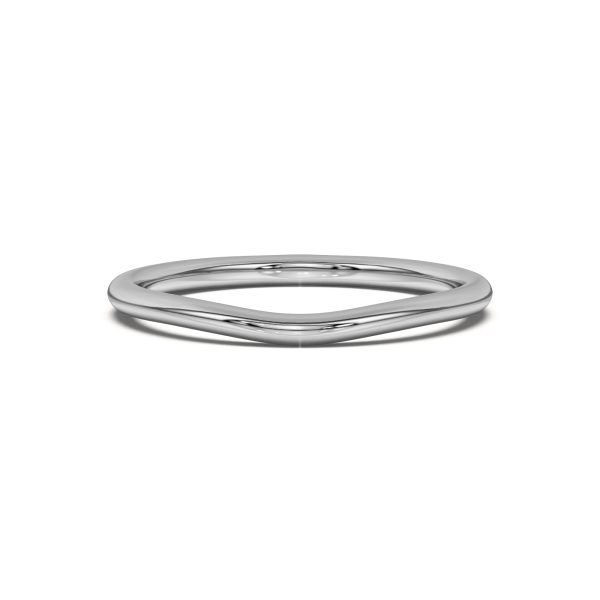 Ally Curved  (1.4mm)Wedding Band 14K White Gold (Setting Price)