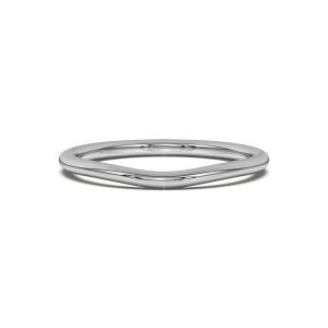 Ally Curved  (1.4mm)Wedding Band Platinum (Setting Price)